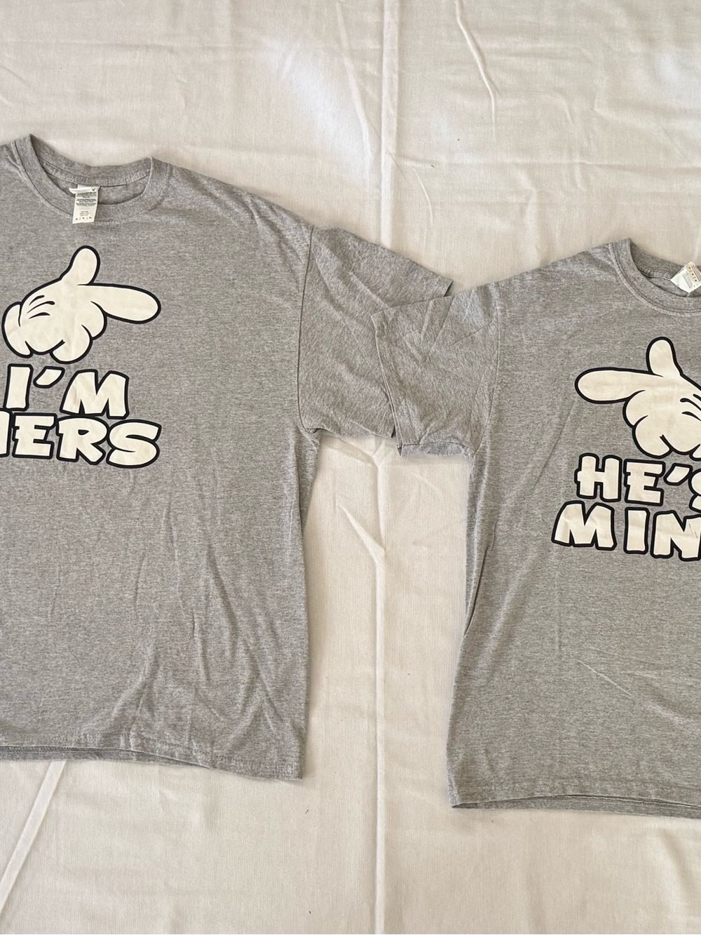 Gray Graphic Couple Short Sleeve Tee - I'm Hers / He's Mine